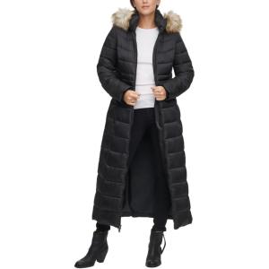 imageKenneth Cole Womens Faux FurTrim Maxi PufferExposed Zip Black