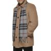 imageDockers mens Weston Wool Blend Coat With Scarf Regular and Big ampamp TallCamelLight Grey Scarf