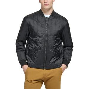 imageDOCKERS mens Channel Quilted Open Bottom Bomber JacketBlack