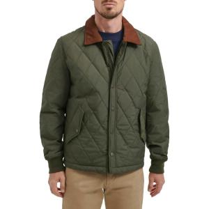 imageDOCKERS mens Diamond Quilted Jacket With Corduroy CollarOlive