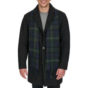 imageDOCKERS mens The Henry Wool Blend Top CoatBlack With Scarf