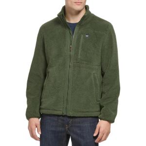 imageDOCKERS mens Zip Front Sherpa Fleece Jacket With Chest PocketDark Olive