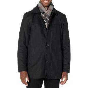 imageDockers mens Weston Wool Blend Coat With Scarf Regular and Big ampamp TallBlackLight Grey Scarf