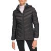 imageCalvin Klein Womens Classic Hooded Zip Front Puffer CoatLightweight Chevron Black
