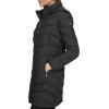 imageCalvin Klein Womens Classic Hooded Zip Front Puffer CoatLightweight Chevron Ebony