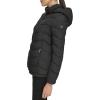 imageCalvin Klein Womens Classic Hooded Zip Front Puffer CoatLightweight Hooded Ebony