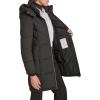 imageCalvin Klein Womens Hooded Zip Front Puffer Long Sleeve CoatEbony