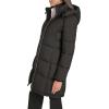 imageCalvin Klein Womens Hooded Zip Front Puffer Long Sleeve CoatEbony