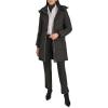 imageCalvin Klein Womens Hooded Zip Front Puffer Long Sleeve CoatEbony