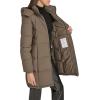 imageCalvin Klein Womens Hooded Zip Front Puffer Long Sleeve CoatTwig