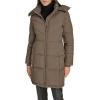 imageCalvin Klein Womens Hooded Zip Front Puffer Long Sleeve CoatTwig
