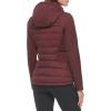 imageCalvin Klein Womens Lightweight Scuba Side Panels Adjustable Hood Zip Pockets PufferClassic Scuba Oxblood