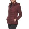 imageCalvin Klein Womens Lightweight Scuba Side Panels Adjustable Hood Zip Pockets PufferClassic Scuba Oxblood
