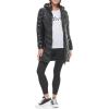 imageCalvin Klein Womens Long Chevron Puffer JacketQuilted Shiny Black