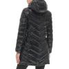 imageCalvin Klein Womens Long Chevron Puffer JacketQuilted Shiny Black