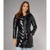 imageCalvin Klein Womens Long Chevron Puffer JacketQuilted Shiny Black