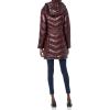 imageCalvin Klein womens Hooded Chevron Packable Down Jacket Standard and PlusHooded Glossy Shine Wine