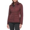 imageCalvin Klein Womens Lightweight Scuba Side Panels Adjustable Hood Zip Pockets PufferClassic Scuba Oxblood