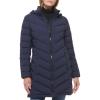 imageCalvin Klein Womens Long Chevron Puffer JacketQuilted Dark Navy