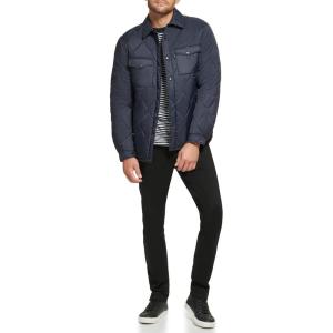 imageCalvin Klein Mens Diamond Quilted Shirt JacketShacket Navy