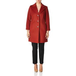 imageCalvin Klein Womens Classic Cashmere Wool Blend CoatClassic Chili Oil