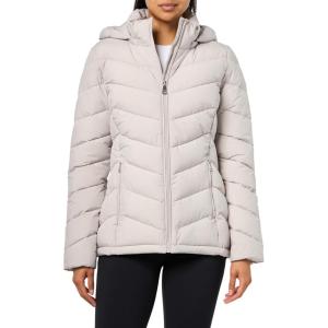 imageCalvin Klein Womens Classic Hooded Zip Front Puffer CoatGrey Owl
