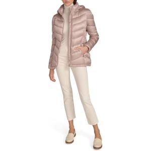 imageCalvin Klein Womens Classic Hooded Zip Front Puffer CoatPearlized Cappuccino