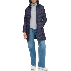imageCalvin Klein Womens Long Chevron Puffer JacketClassic Blue