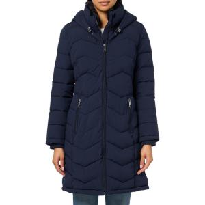 imageCalvin Klein Womens Long Chevron Puffer JacketDark Navy