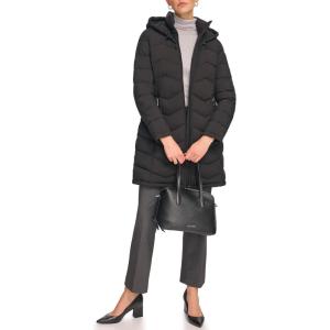 imageCalvin Klein Womens Long Chevron Puffer JacketLong Bib Black