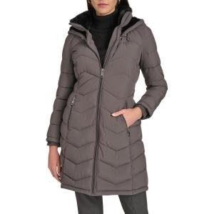 imageCalvin Klein Womens Long Chevron Puffer JacketTitanium