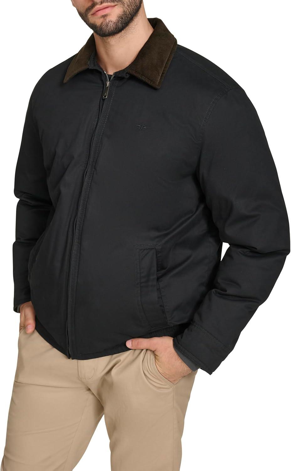 imageDOCKERS mens Cotton Twill Bomber Jacket With Padded LiningBlack