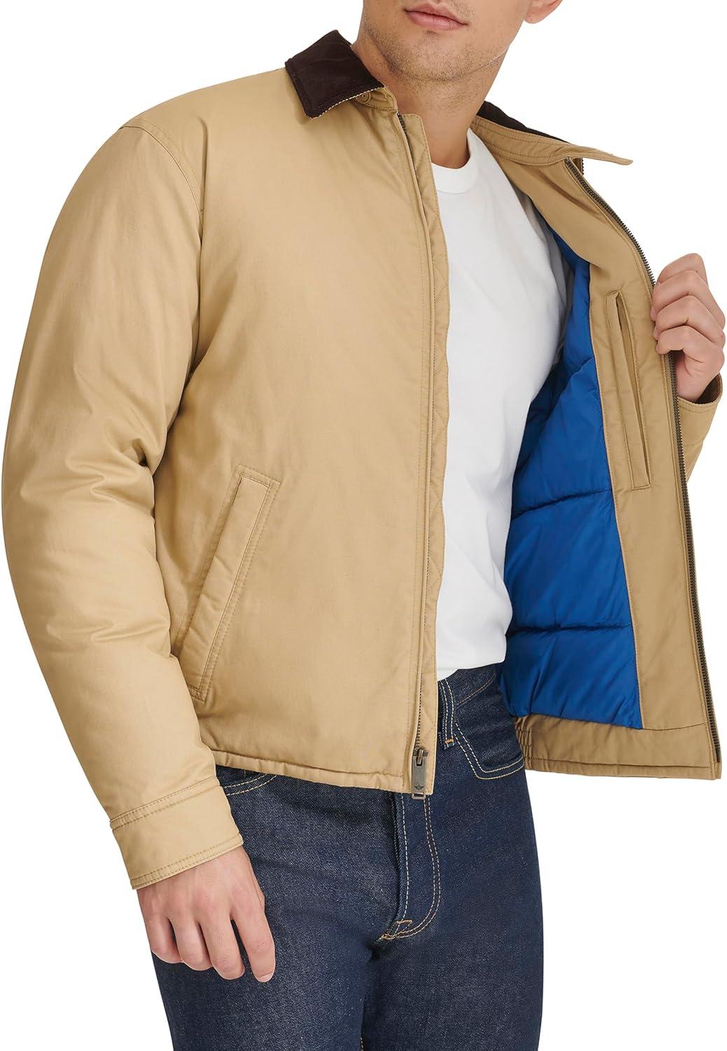 imageDOCKERS mens Cotton Twill Bomber Jacket With Padded LiningHarvest Gold