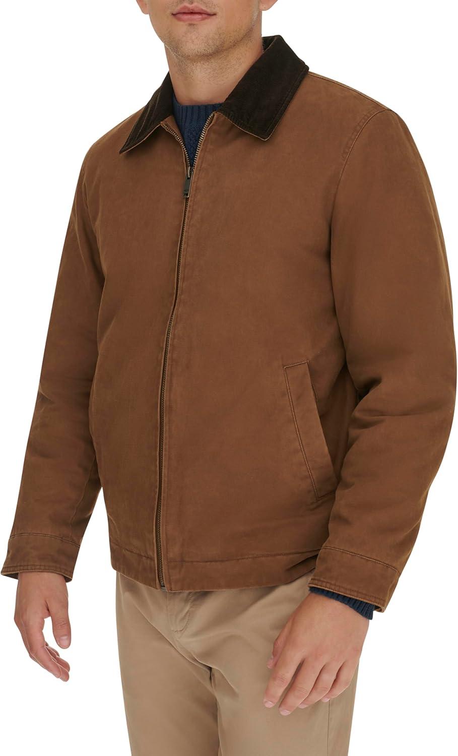 imageDOCKERS mens Cotton Workwear Jacket With Corduroy CollarDark Khaki