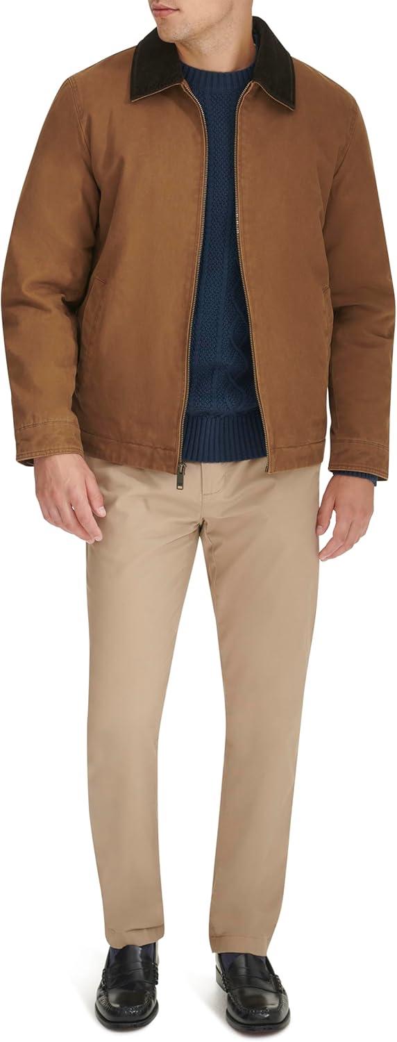 imageDOCKERS mens Cotton Workwear Jacket With Corduroy CollarDark Khaki