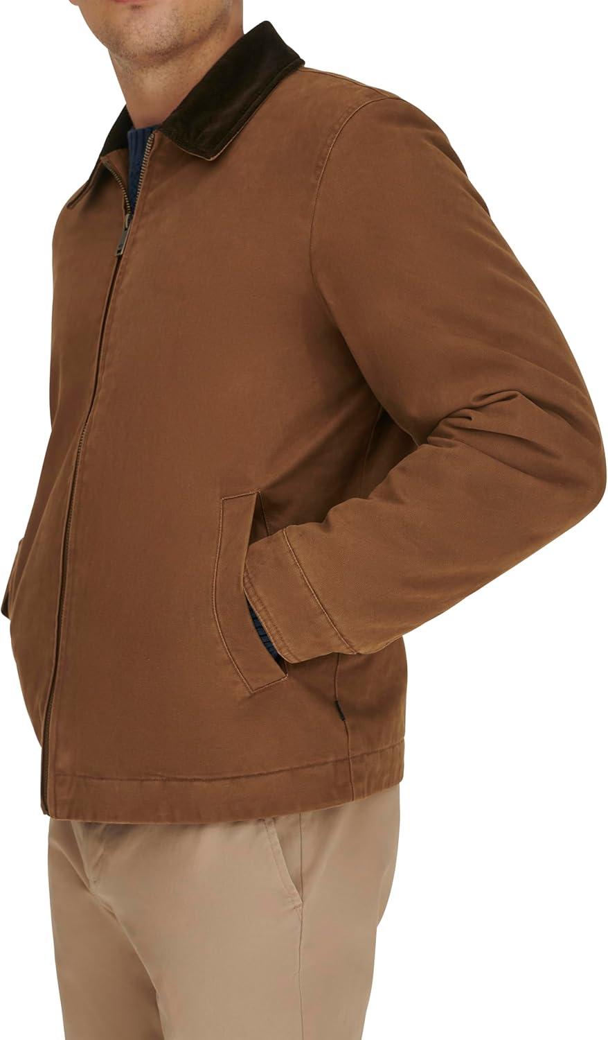 imageDOCKERS mens Cotton Workwear Jacket With Corduroy CollarDark Khaki