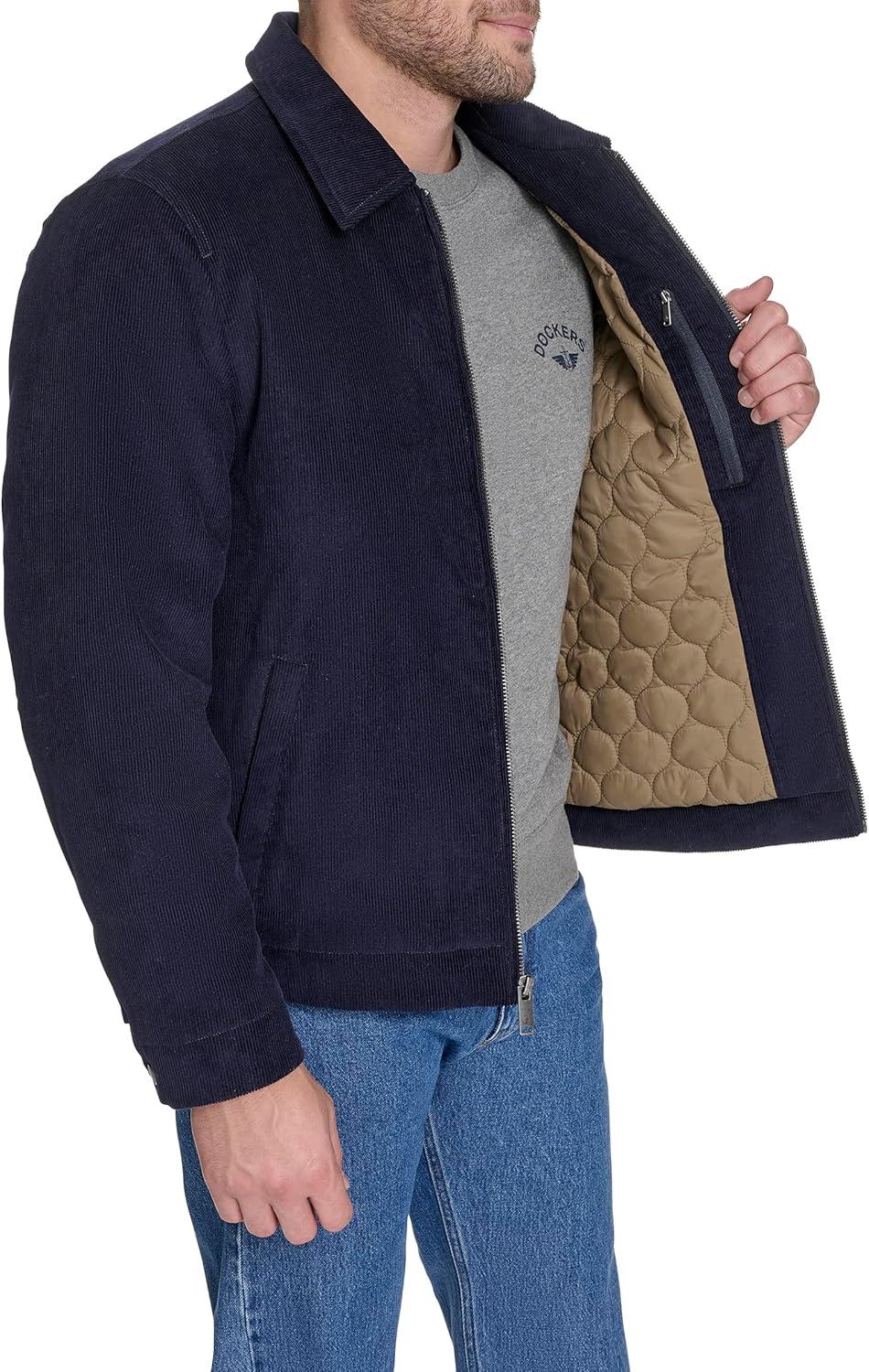imageDOCKERS mens Cotton Workwear Jacket With Corduroy CollarNavy Corduroy