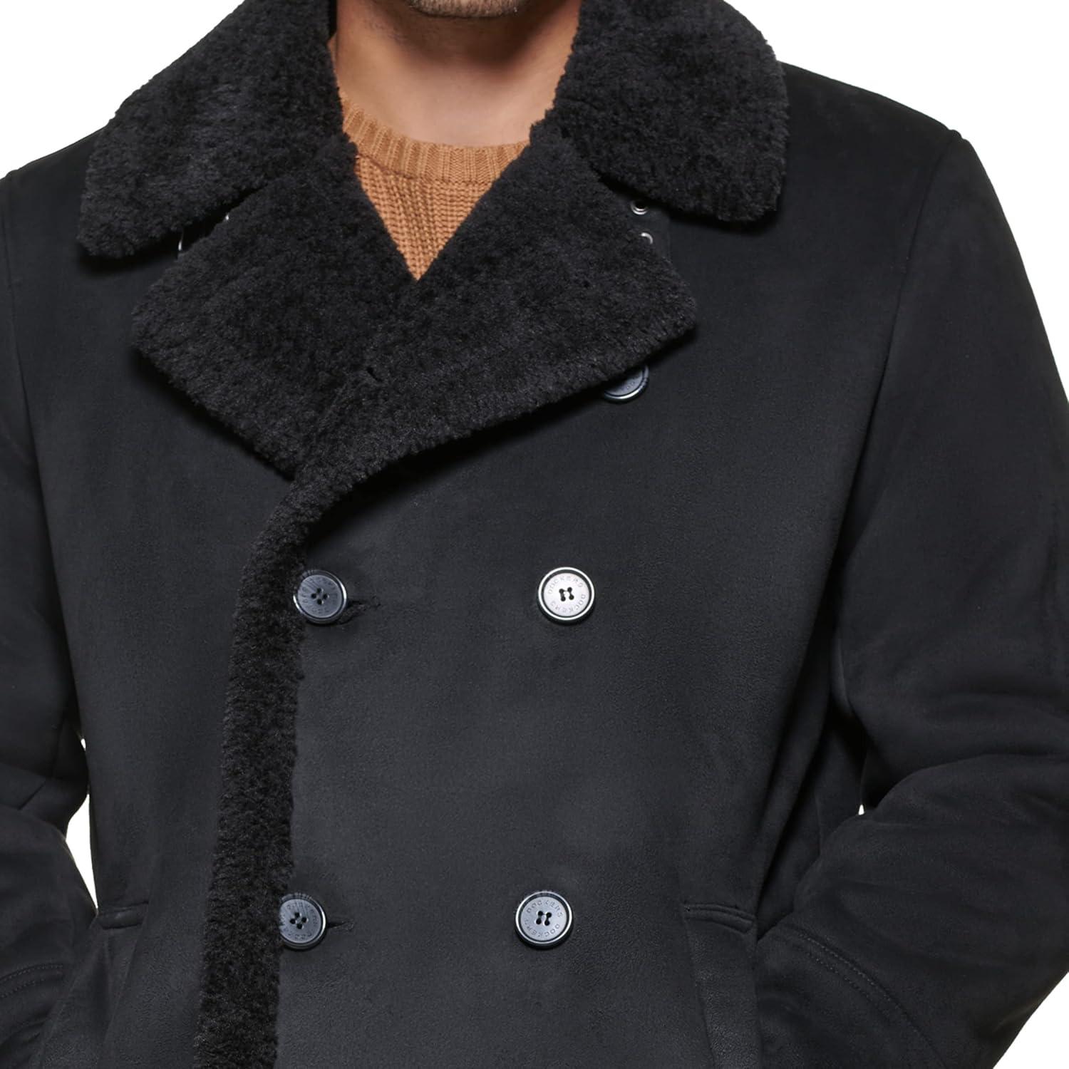 imageDOCKERS mens Faux Shearling Midlength OvercoatBlack