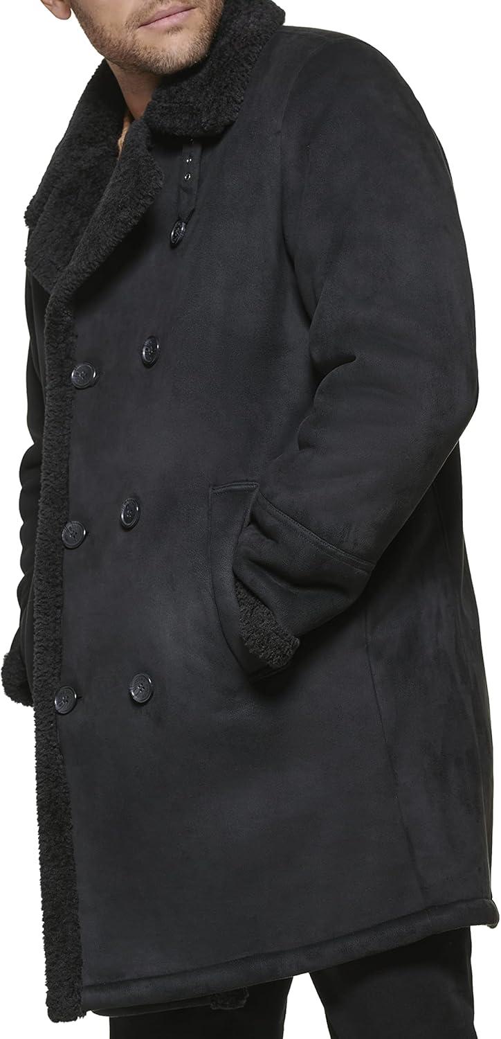 imageDOCKERS mens Faux Shearling Midlength OvercoatBlack