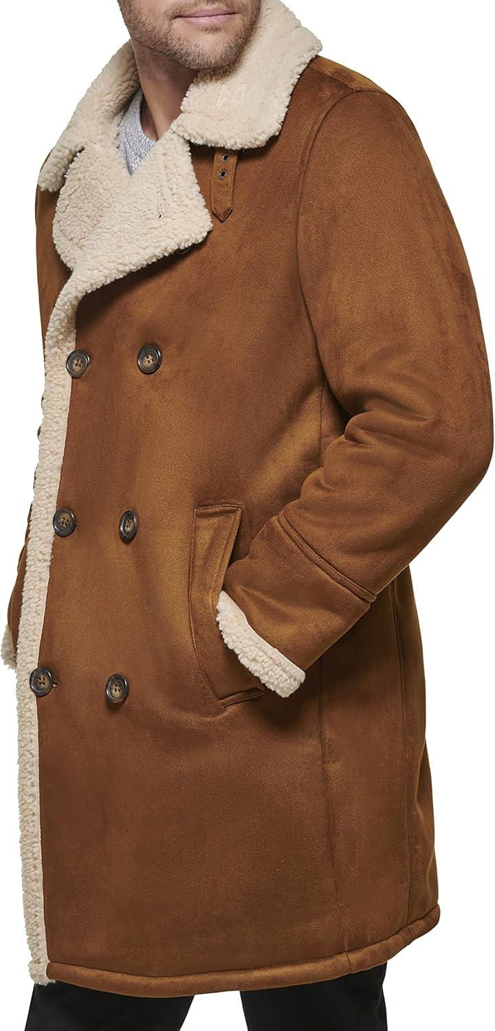 imageDOCKERS mens Faux Shearling Midlength OvercoatCognac