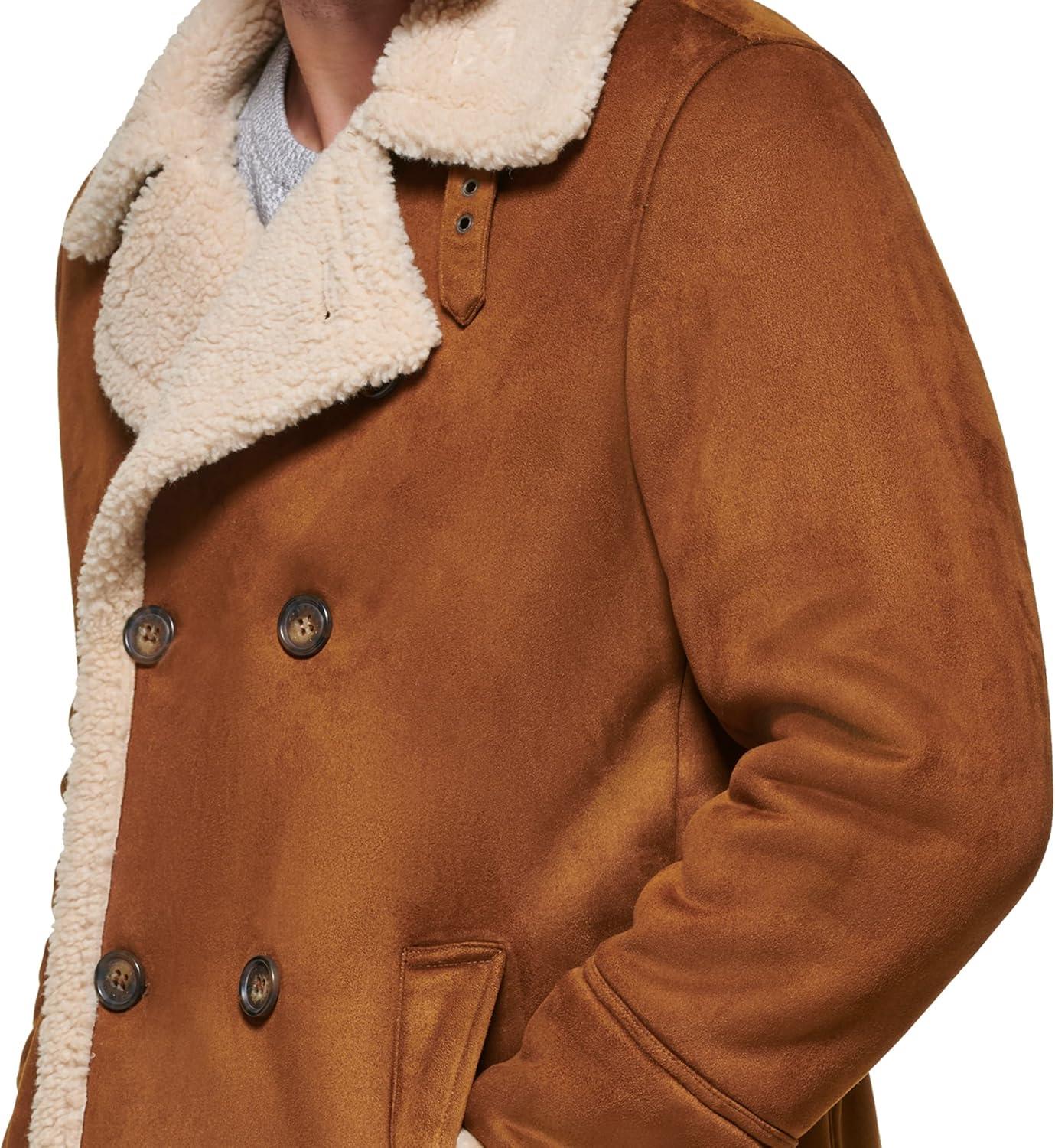 imageDOCKERS mens Faux Shearling Midlength OvercoatCognac