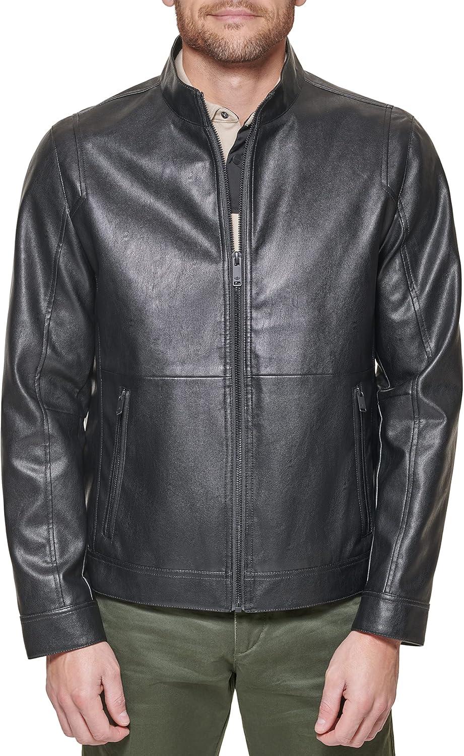 imageDOCKERS mens The Dylan Faux Leather Racer JacketBlack