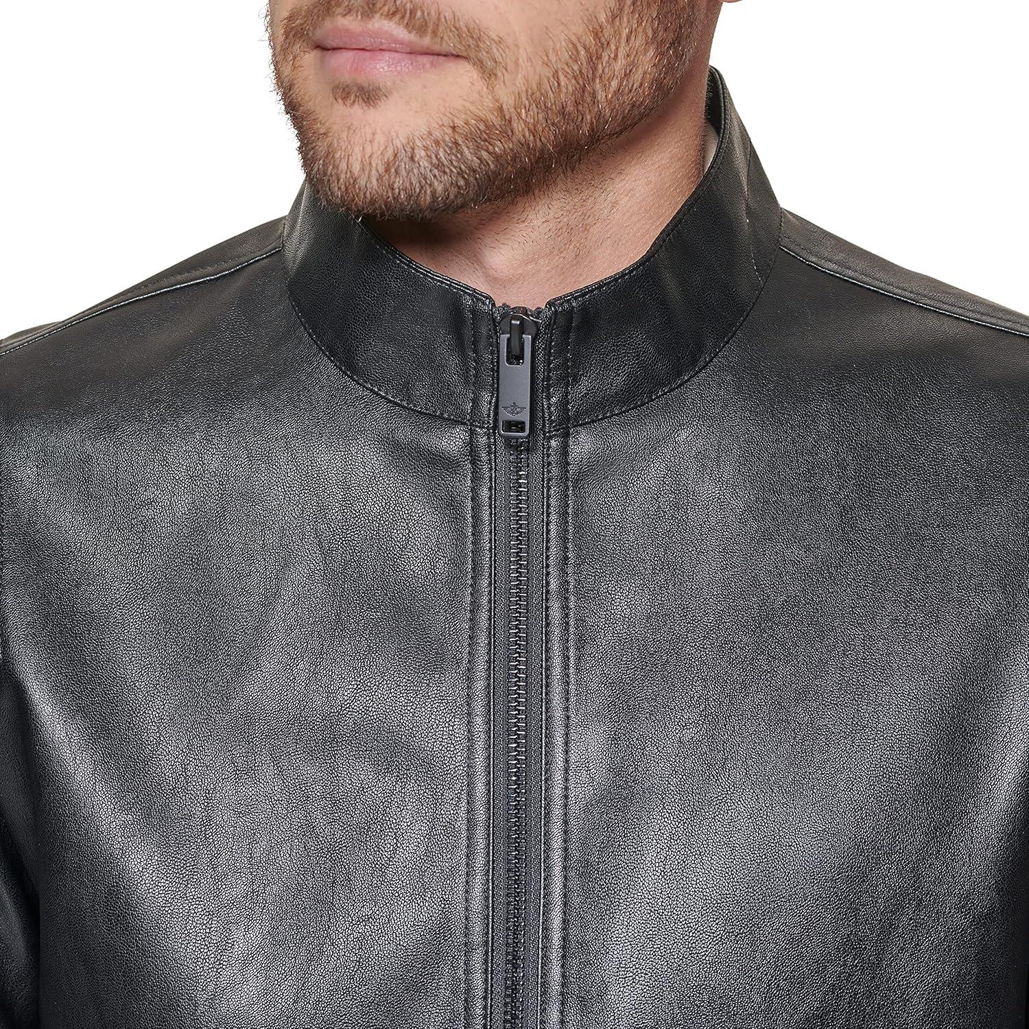 imageDOCKERS mens The Dylan Faux Leather Racer JacketBlack