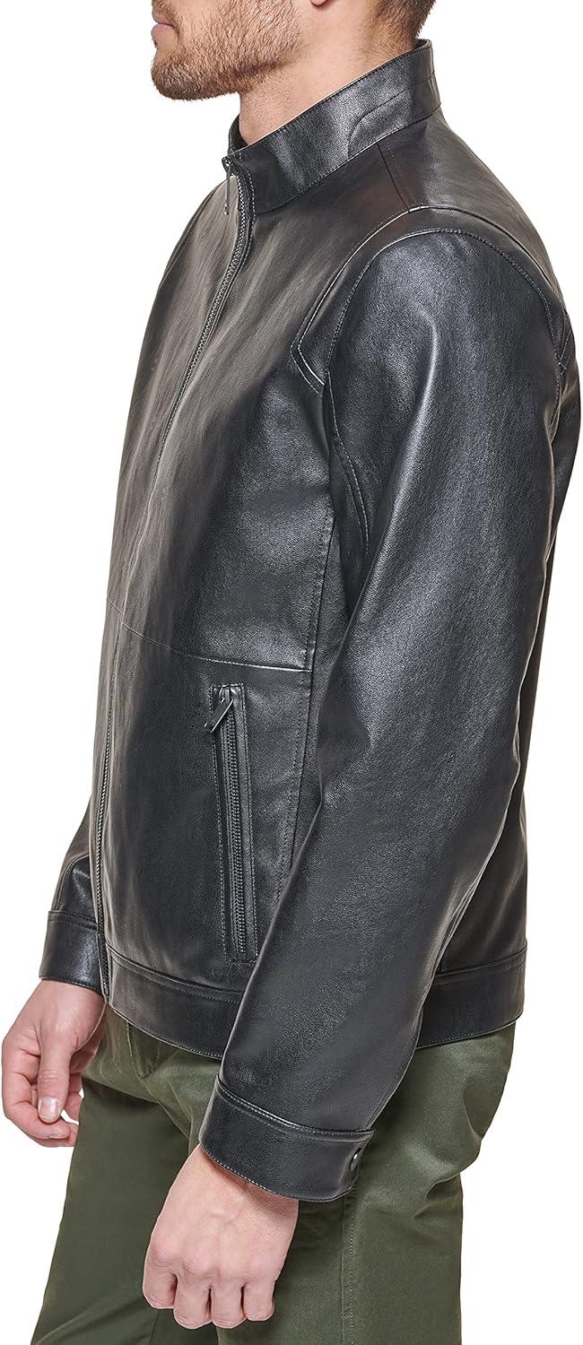imageDOCKERS mens The Dylan Faux Leather Racer JacketBlack
