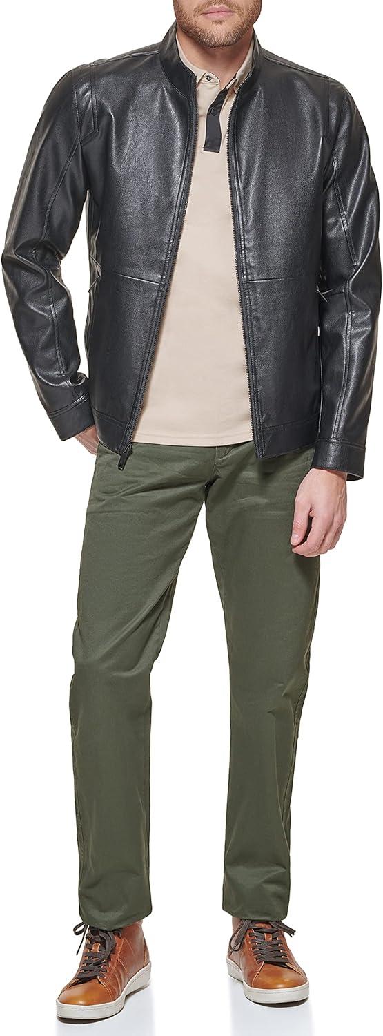 imageDOCKERS mens The Dylan Faux Leather Racer JacketBlack