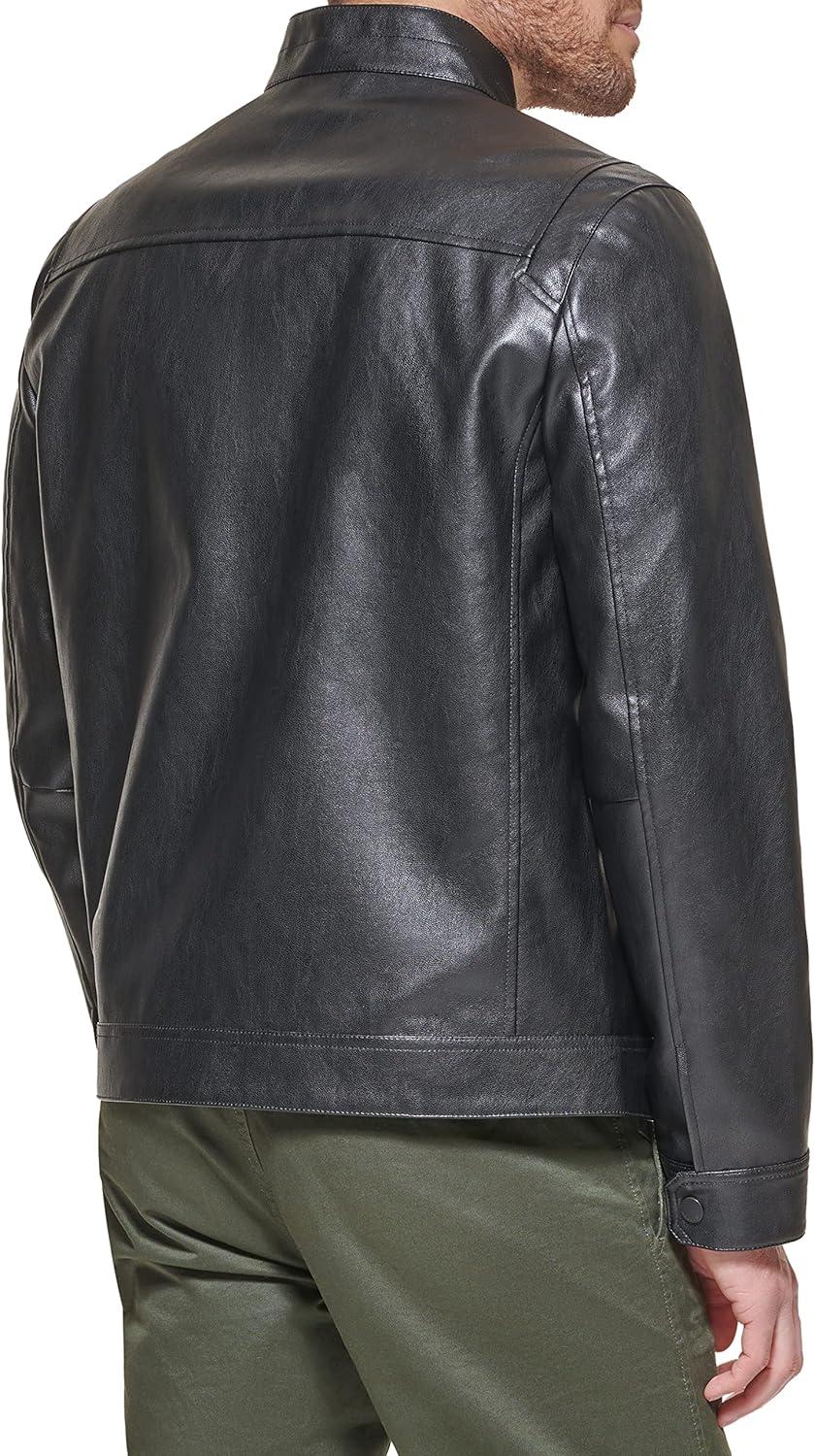 imageDOCKERS mens The Dylan Faux Leather Racer JacketBlack