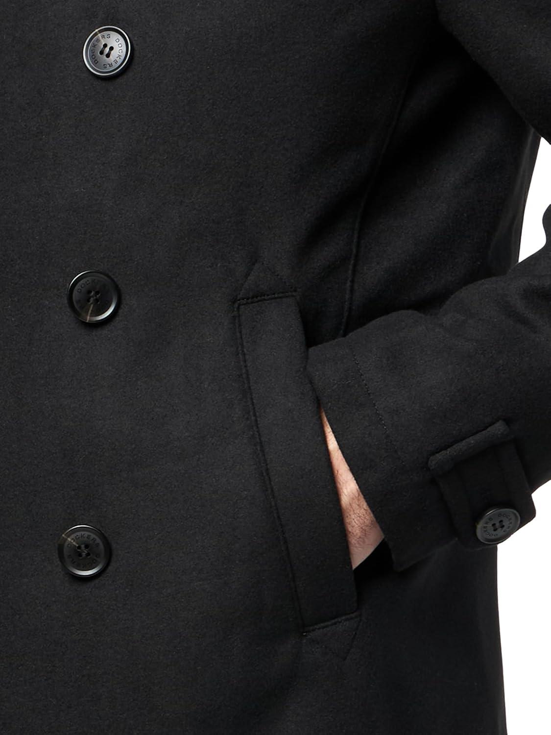 imageDOCKERS mens Wool Blend PeacoatBlack