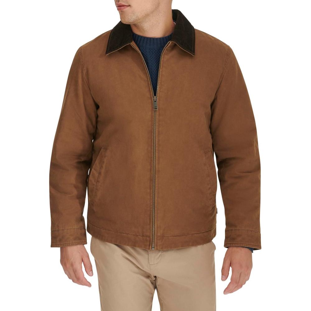 imageDOCKERS mens Cotton Workwear Jacket With Corduroy CollarDark Khaki