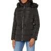 imageTOMMY HILFIGER womens Fur Hood Zip Up Short Puffer JacketBlack