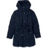 imageTommy Hilfiger womens Solid Long Puffer Hooded Self Tie Belt JacketNavy